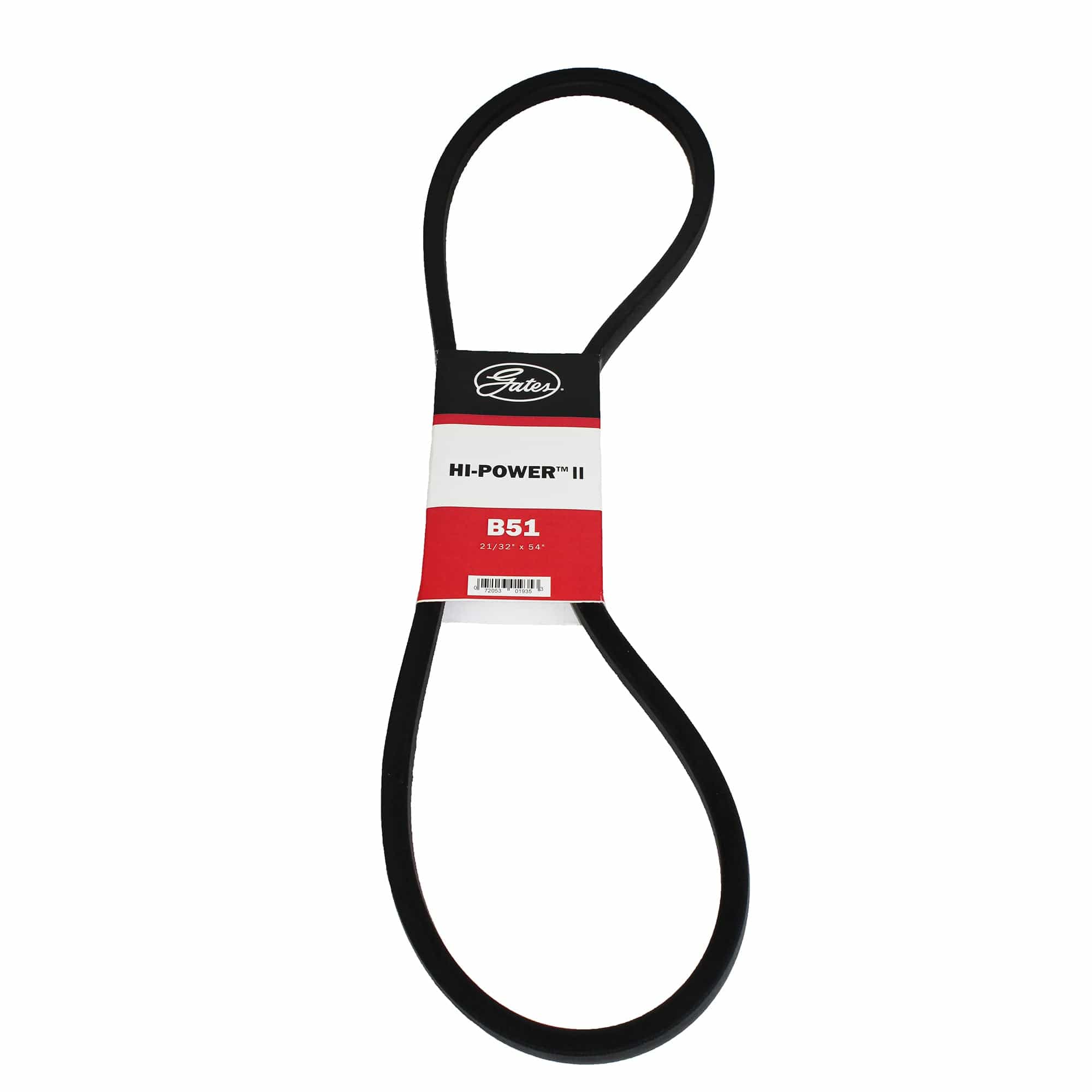 Gates B51 Hi Power II Notched Classic B Section V Belt - 21/32" x 54"