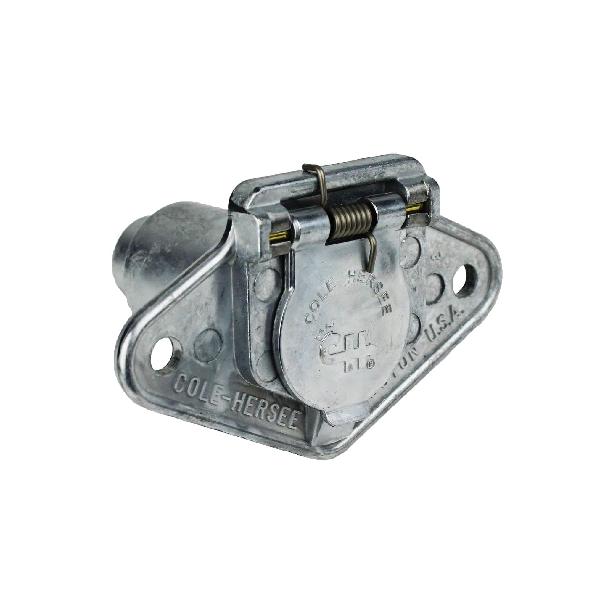 Littelfuse 1235-BX Round Flanged Socket Trailer Connector, 6-Pole, 12V/24V