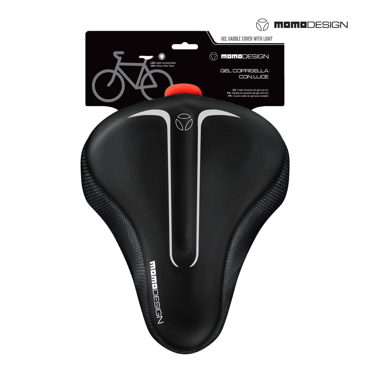 Momo GSC02 Gel Bicycle Saddle Seat Cover W/ Rear LED Light