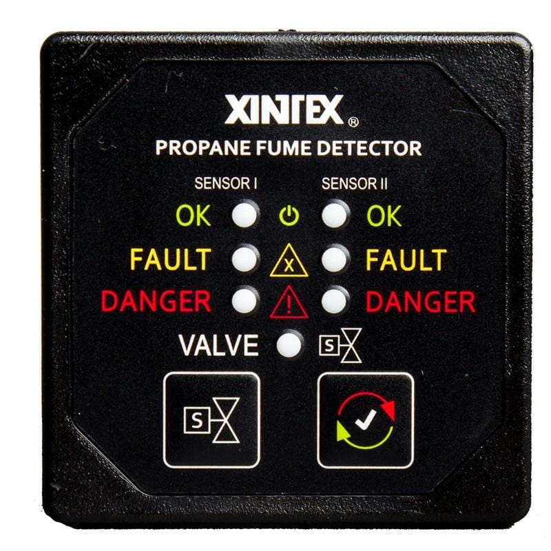 Xintex Propane Fume Detector W/2 Plastic Sensors - No Solenoid Valve - Square Black Bezel Display