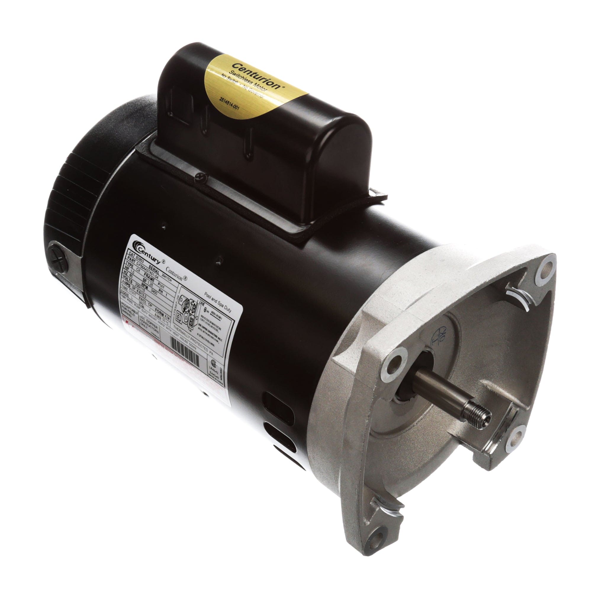 Packard B2852 Centurion Pool & Spa Pump Motor Square Flange 230/115V 3450 RPM 3/4 HP