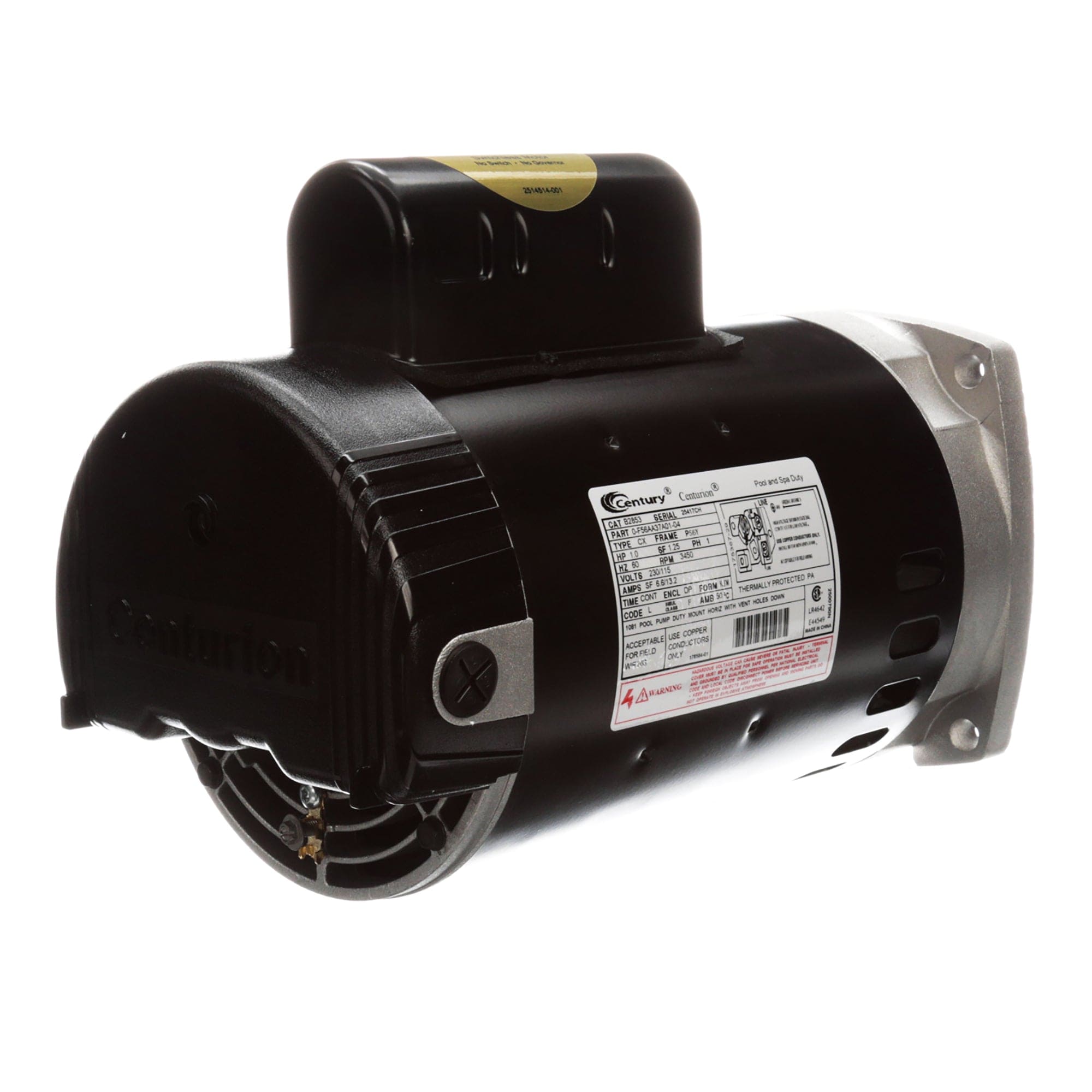 Packard B2852 Centurion Pool & Spa Pump Motor Square Flange 230/115V 3450 RPM 3/4 HP