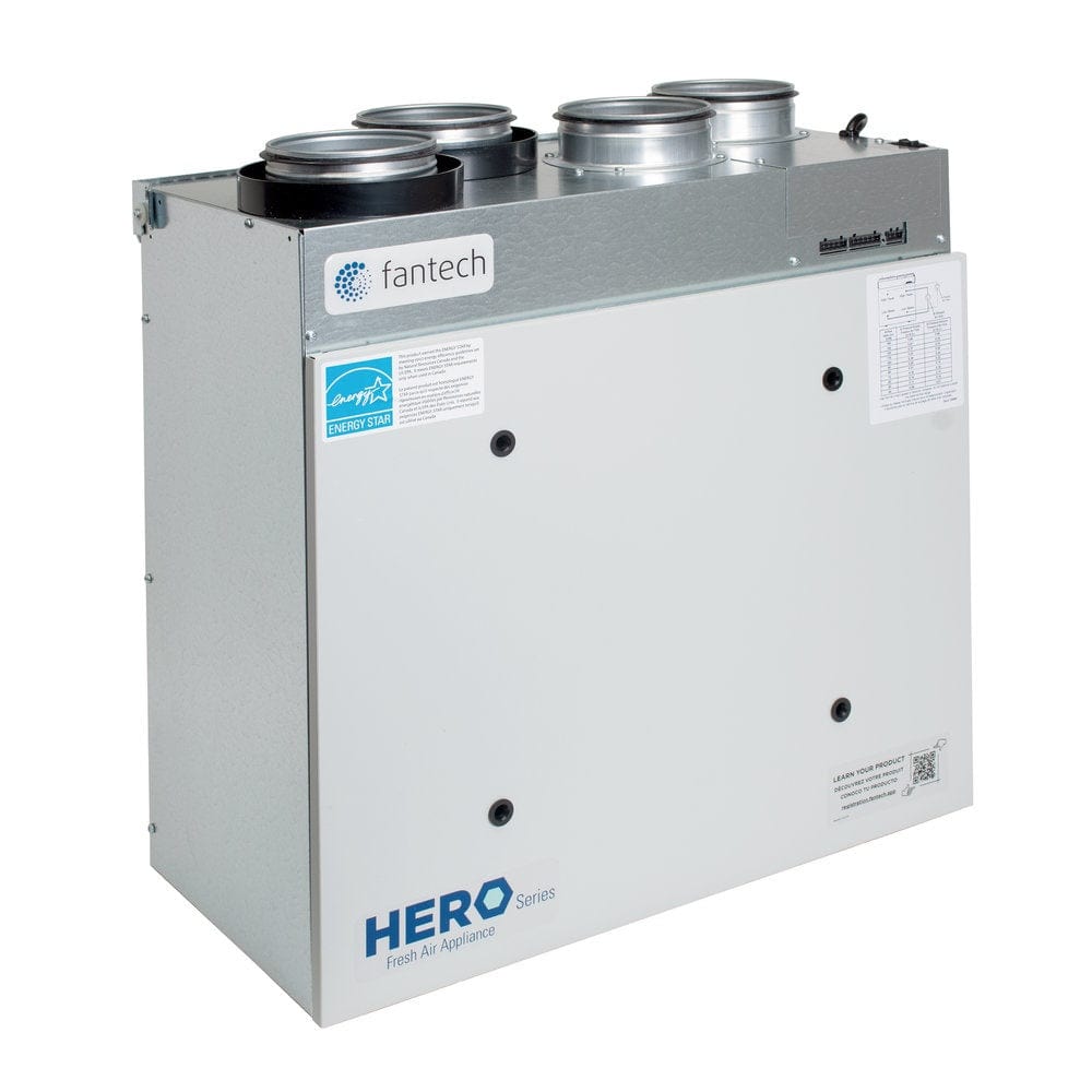 FanTech HERO120H 5" Top Duct Connection Fresh Air Appliance Hrv, 120 Cfm, 120-1-60