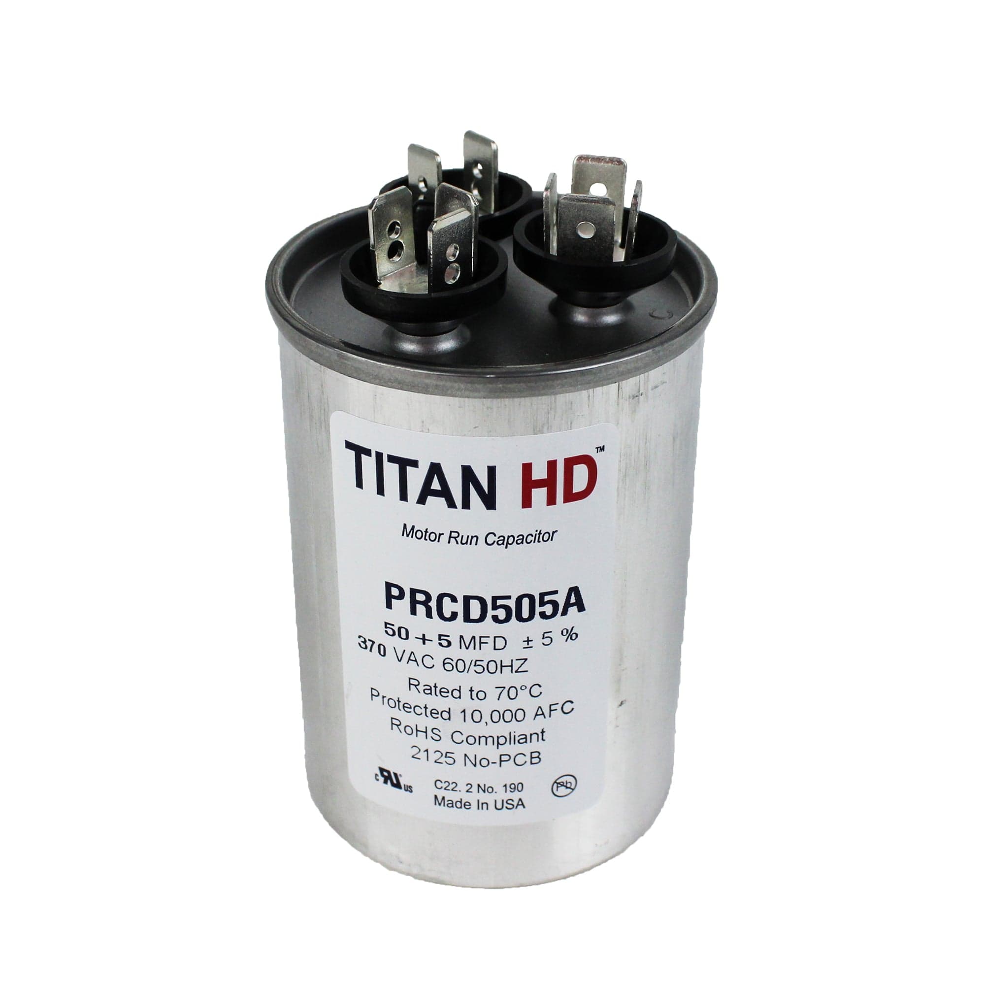 Packard PRCD505A Titan HD Run Capacitor 50+5 MFD 370 Volt