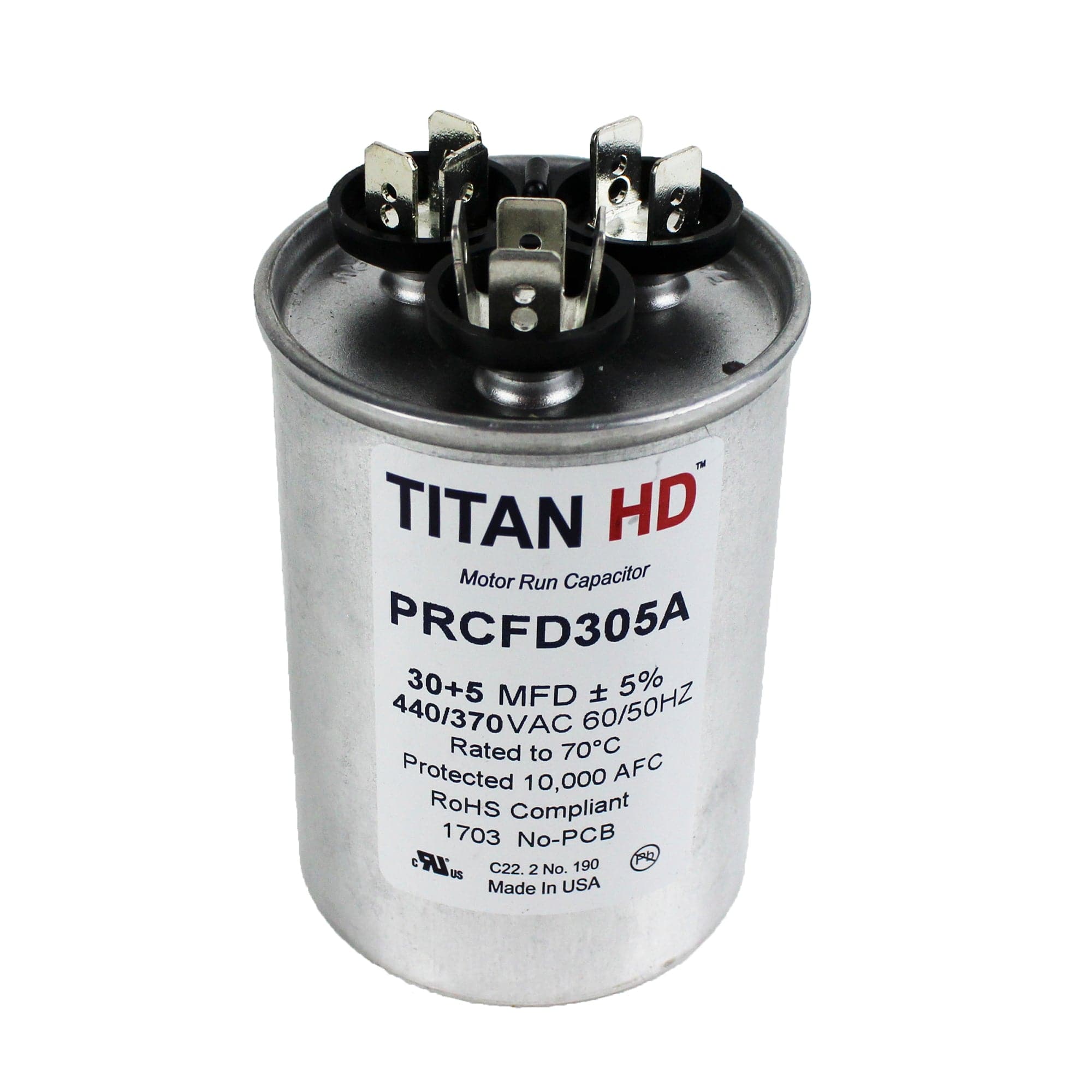 Packard PRCFD305A Titan HD 30 + 5 MFD 440/370V Run Capacitor