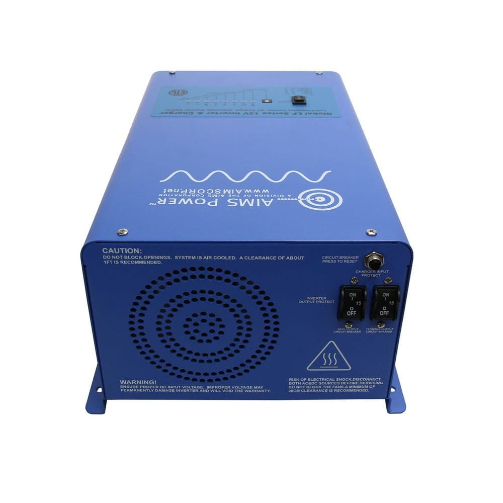 Aims PICOGLF20W12V120V 2000 Watt 12 Volt Low Frequency Pure Sine Wave Inverter Charger