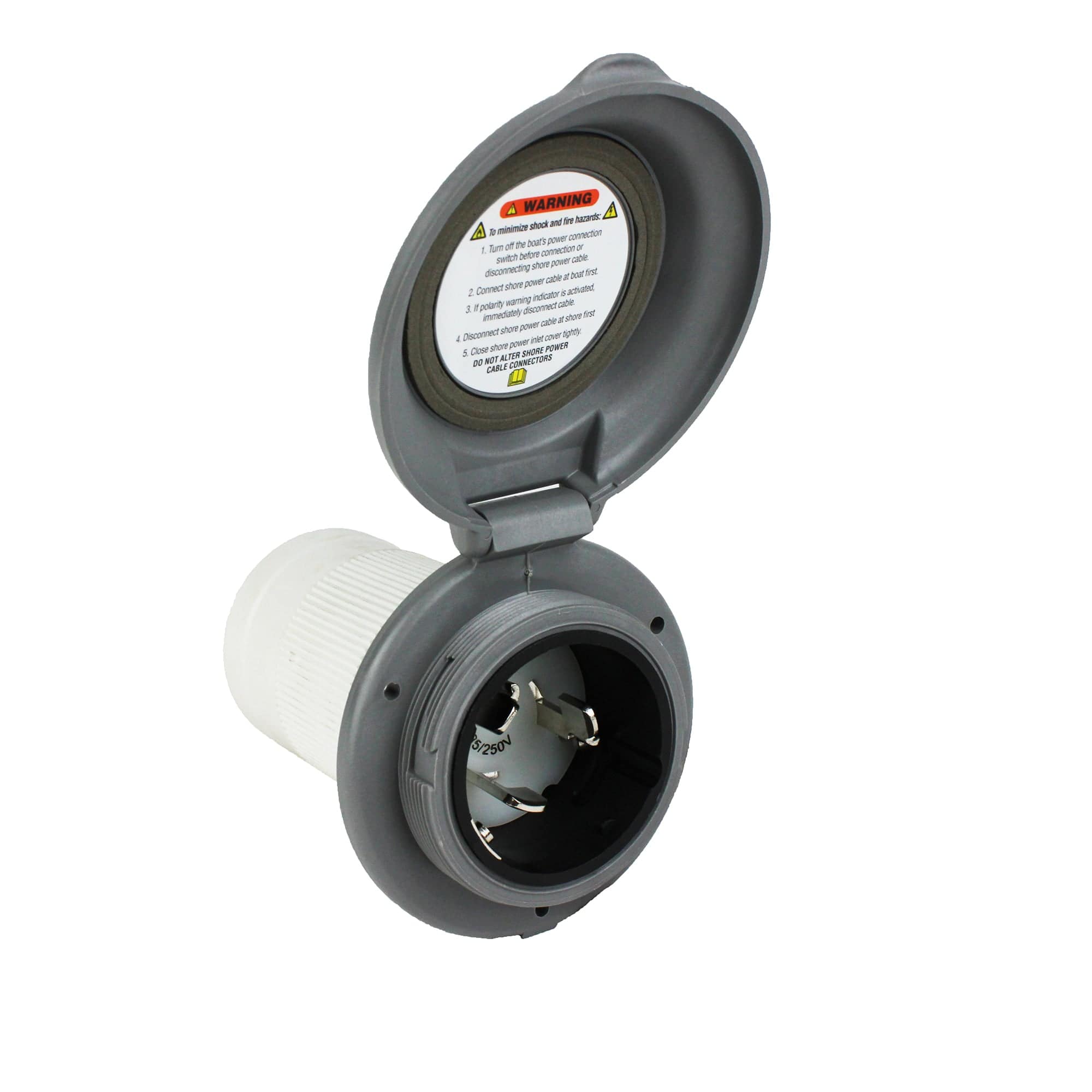 Marinco 6344EL-BRV.G 50A Locking Round Outdoor Power Inlet