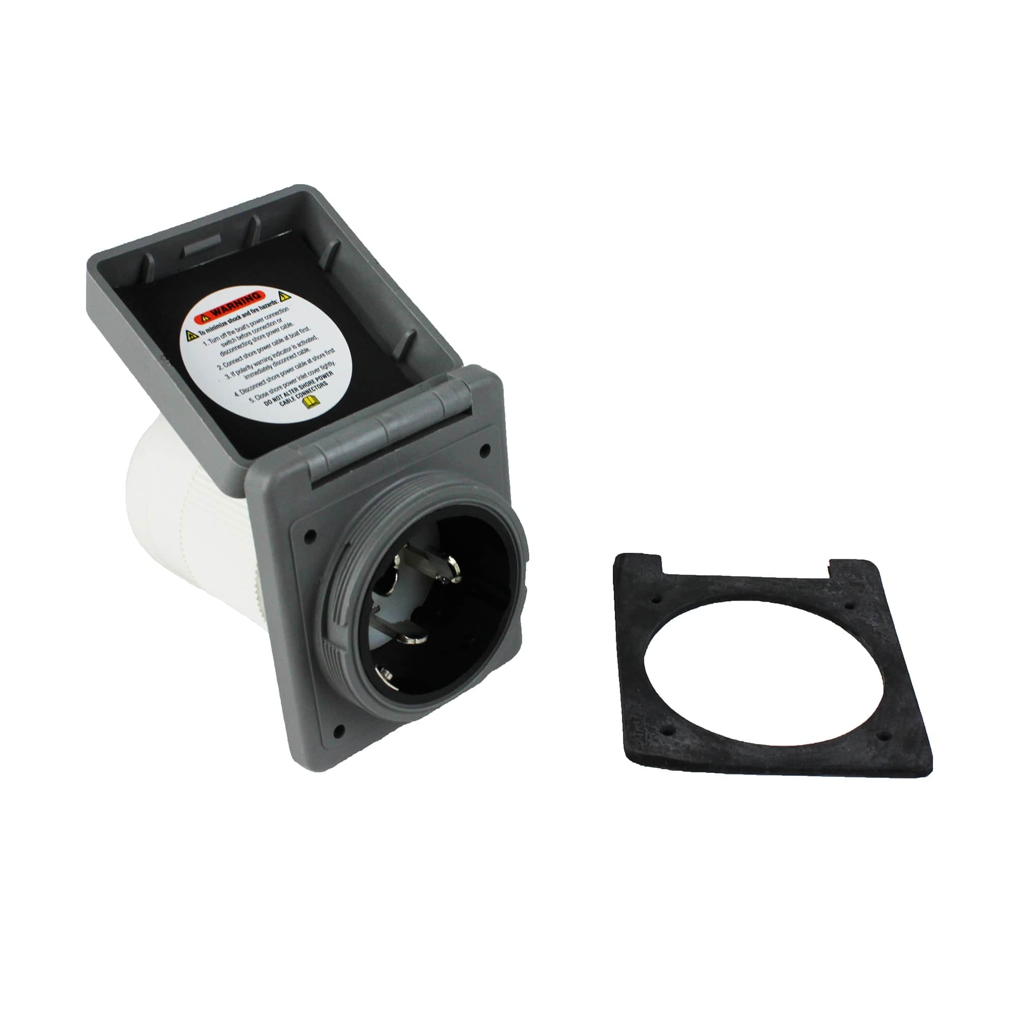 Park Power 6353ELRV.G 50A, 125/250V Standard Power Inlet, Gray