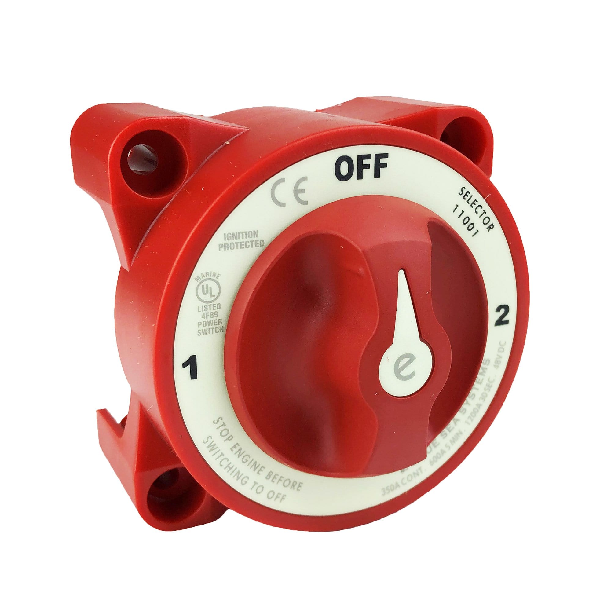 Blue Sea Systems 11001-BSS Battery Switch E-Series Selector, 3 Positions, AFD