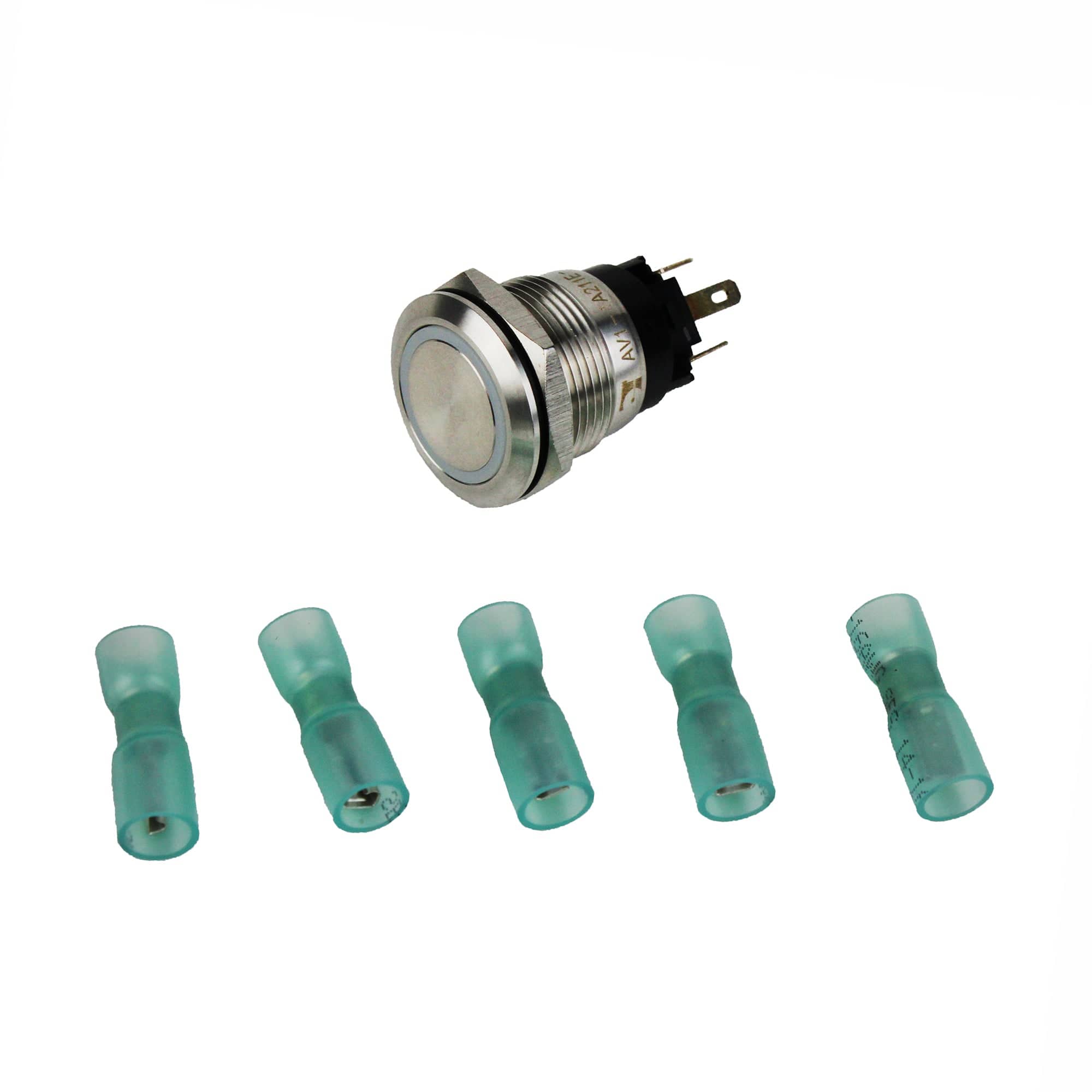 Blue Sea Systems 4161-BSS 10A SS LED Ring On/Off Push Button Switch