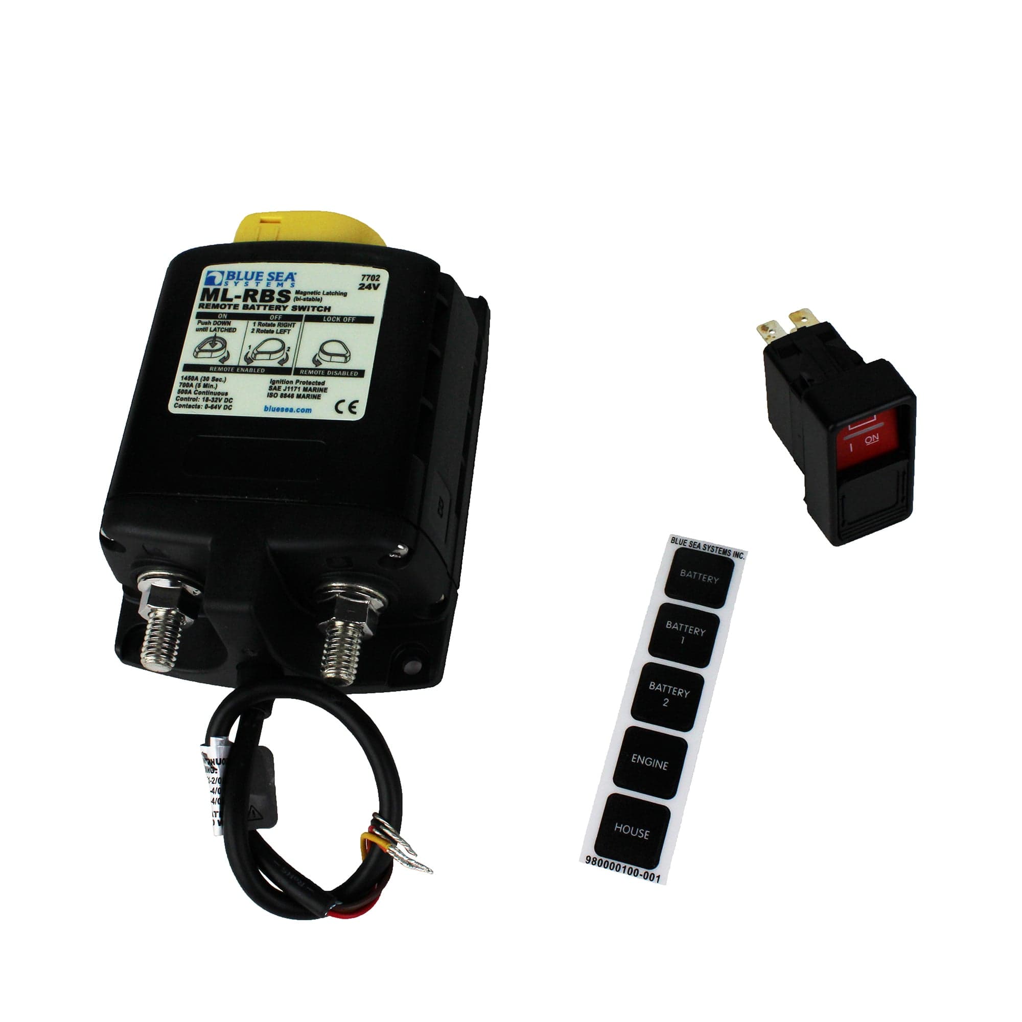 Blue Sea Systems 7702-BSS 24V 500A Remote Battery Switch ML-RBS W/ Manual Control