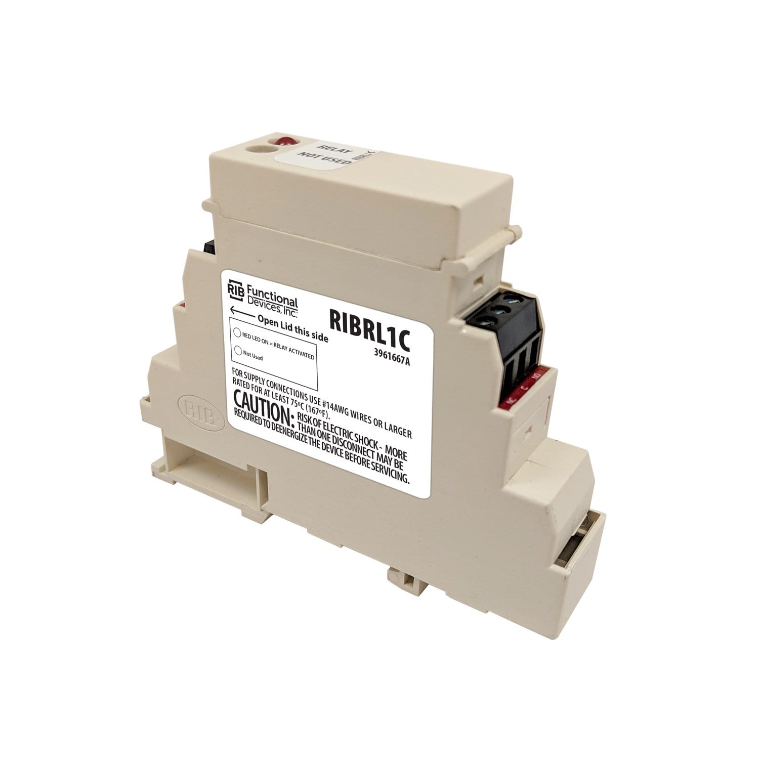 Packard RIBRL1C Functional Devices DIN Rail Relay 10 AMP SPDT 10-30VDC