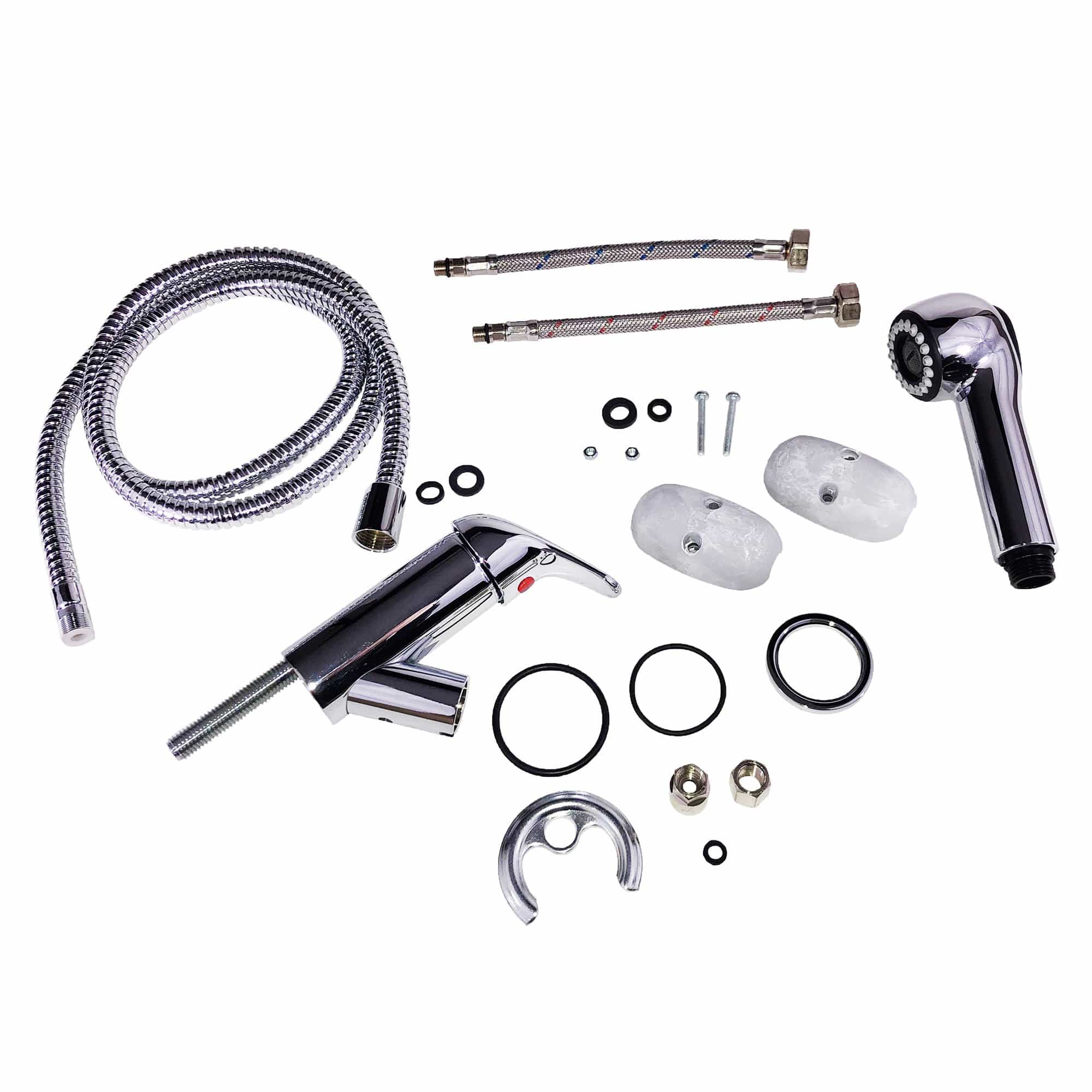 Compact Marine Galley Pull Out Faucet Silver - Scandvik 10881