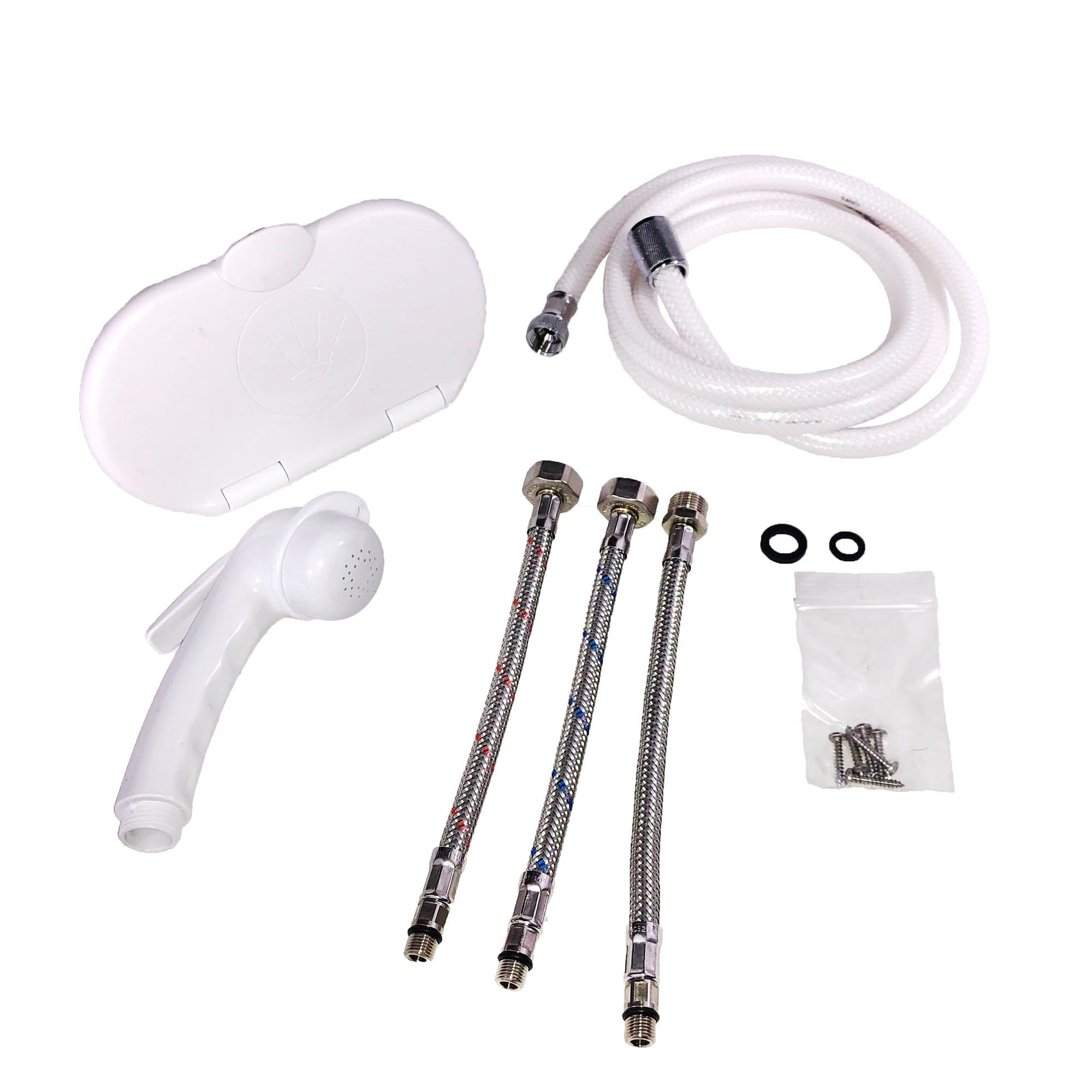 Scandvik 12110P Recessed Euro Trigger Handle Transom Shower with Mixing Valve