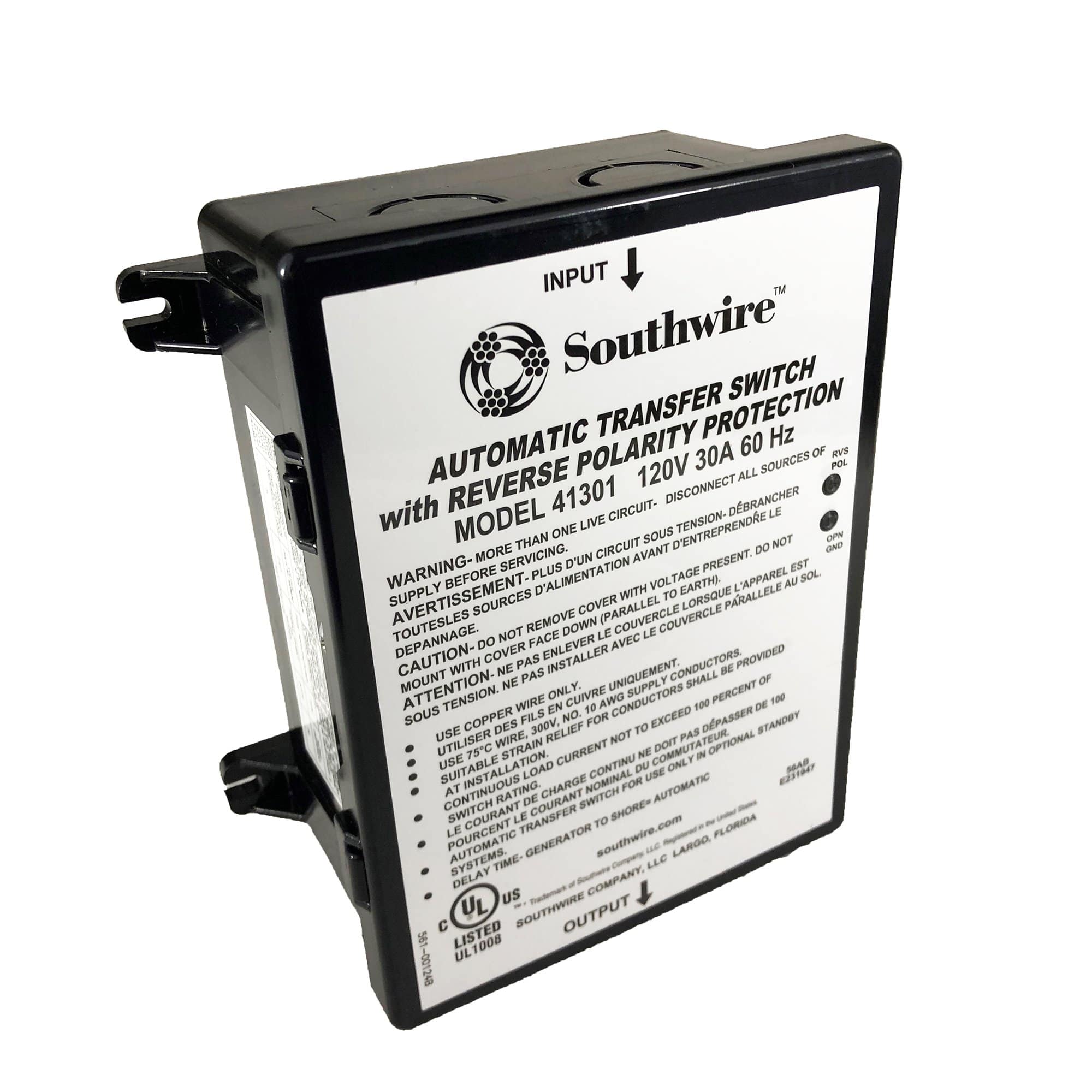 Southwire 41301 30A Reverse Polarity Transfer Switch