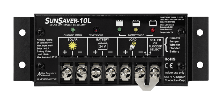 MorningStar SunSaver SS-10L-24V 10 Amp 24 Volt With LVD Solar Controller