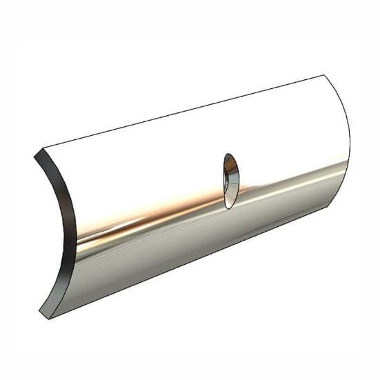 Taco Marine S11-4650P12 1'H x 1/4'W x 12'L Stainless Steel Hollow Back Rub Rail