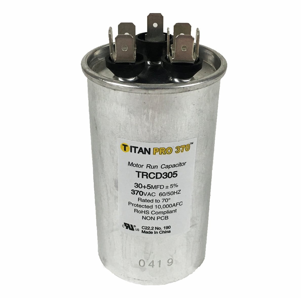 Packard TRCD305 TITAN PRO Run Capacitor 30+5 MFD 370 Volt Round