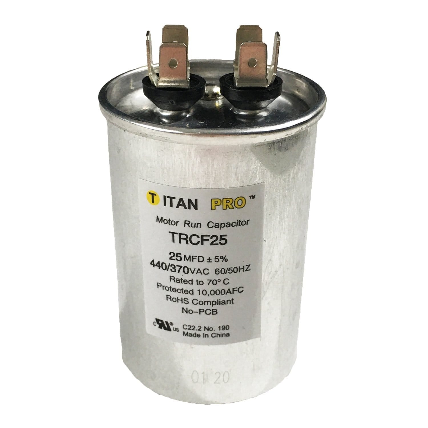 Packard TRCF25 Titan Pro Run Capacitor 25 MFD 440/370 Volt Round