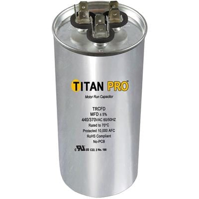 Titan Pro TRCFD705 Run Capacitor 70+5 MFD 440/370 Volt Round