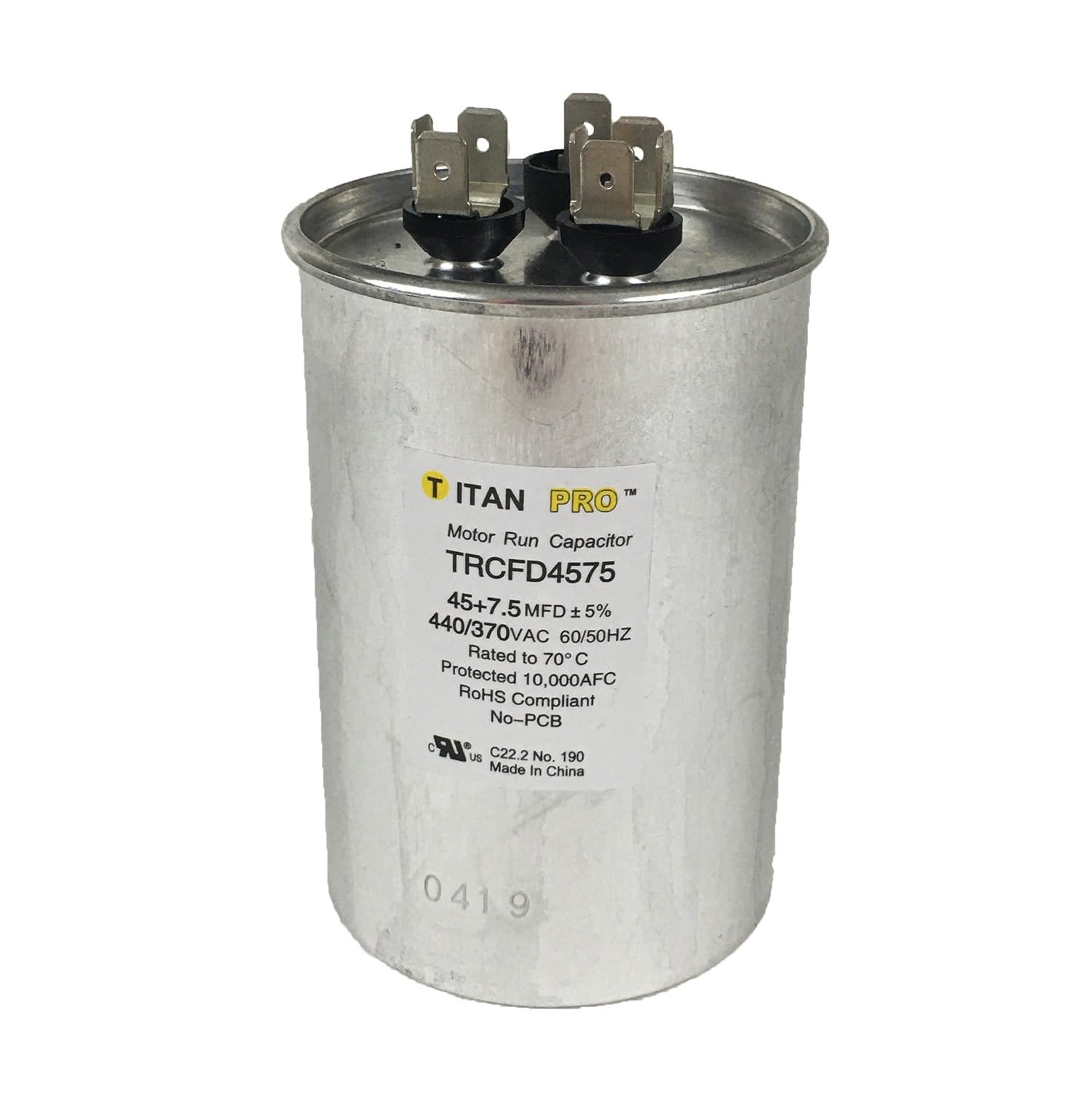 Packard TRCFD4575 Titan PRO Round Run Capacitor