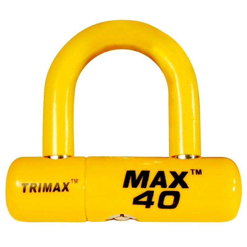 Trimax MAX40YL Max 40 High Security Disc U-Lock 2" x 1/2" Shackle, Yellow