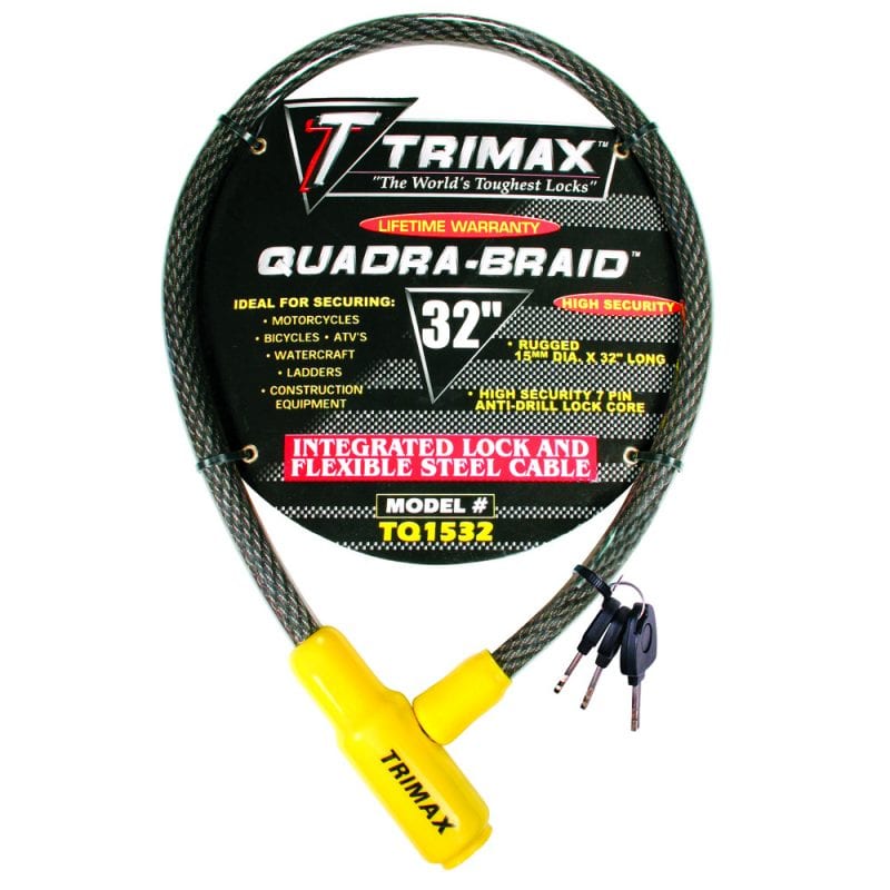 Trimax TQ1532 32" x 15mm Quadra Braid Integrated Key Cable Lock