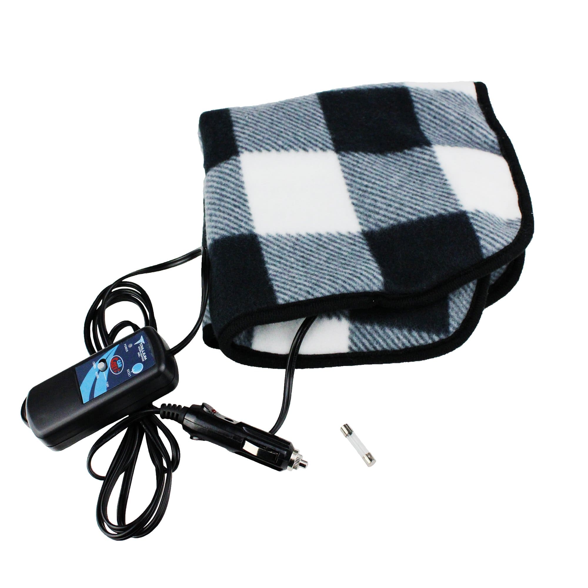 Trillium Worldwide TWI-3201B Car Cozy Mini - 12V Heated Pad, Black/White/Gray