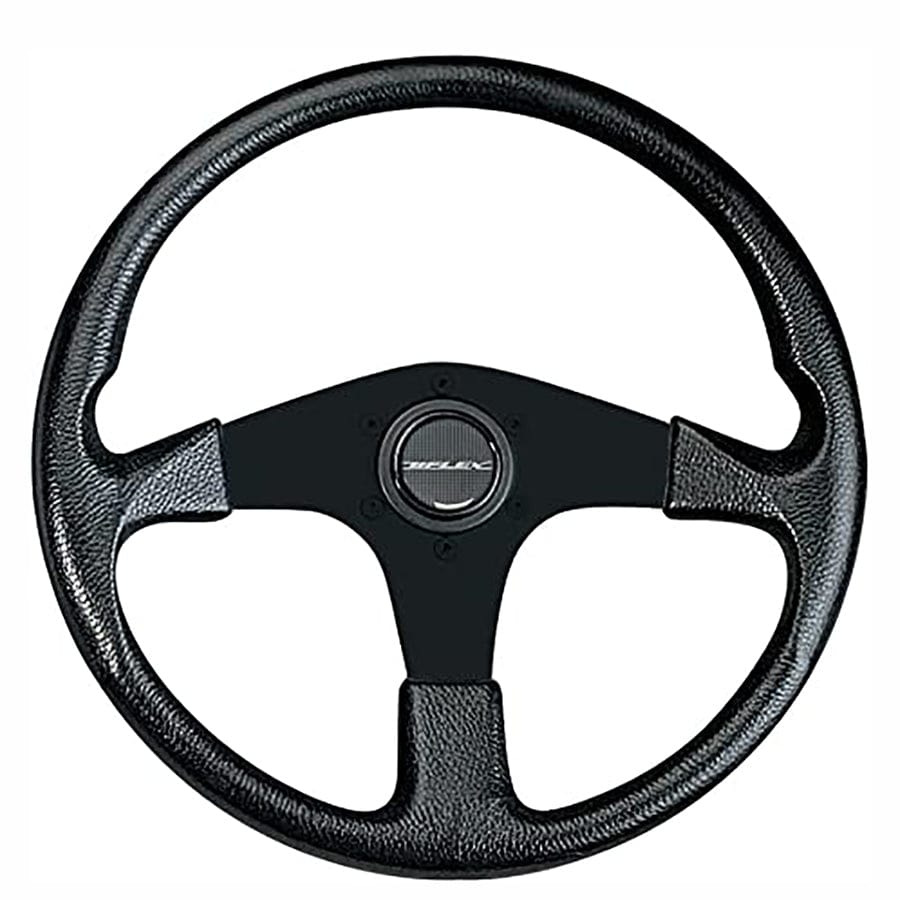 Uflex CORSE-B/B 13.8" Dia. Steering Wheel 38332N, Black Grip, 3-Spoke