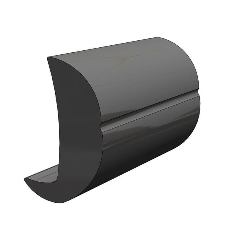 Taco Marine V21-0205BKA20D Rigid Vinyl, Black Rub Rail Insert, 1-3/8"W x 2-1/4"H x 20'L