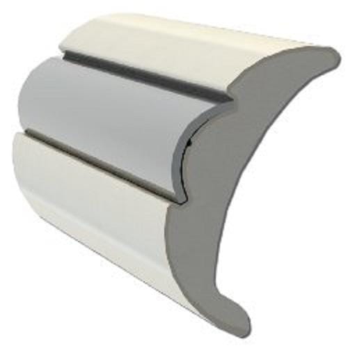 Taco V21-9906WHC60D Rigid Flex-Core Rub Rail, White 29/32"W x 2"H x 60'L