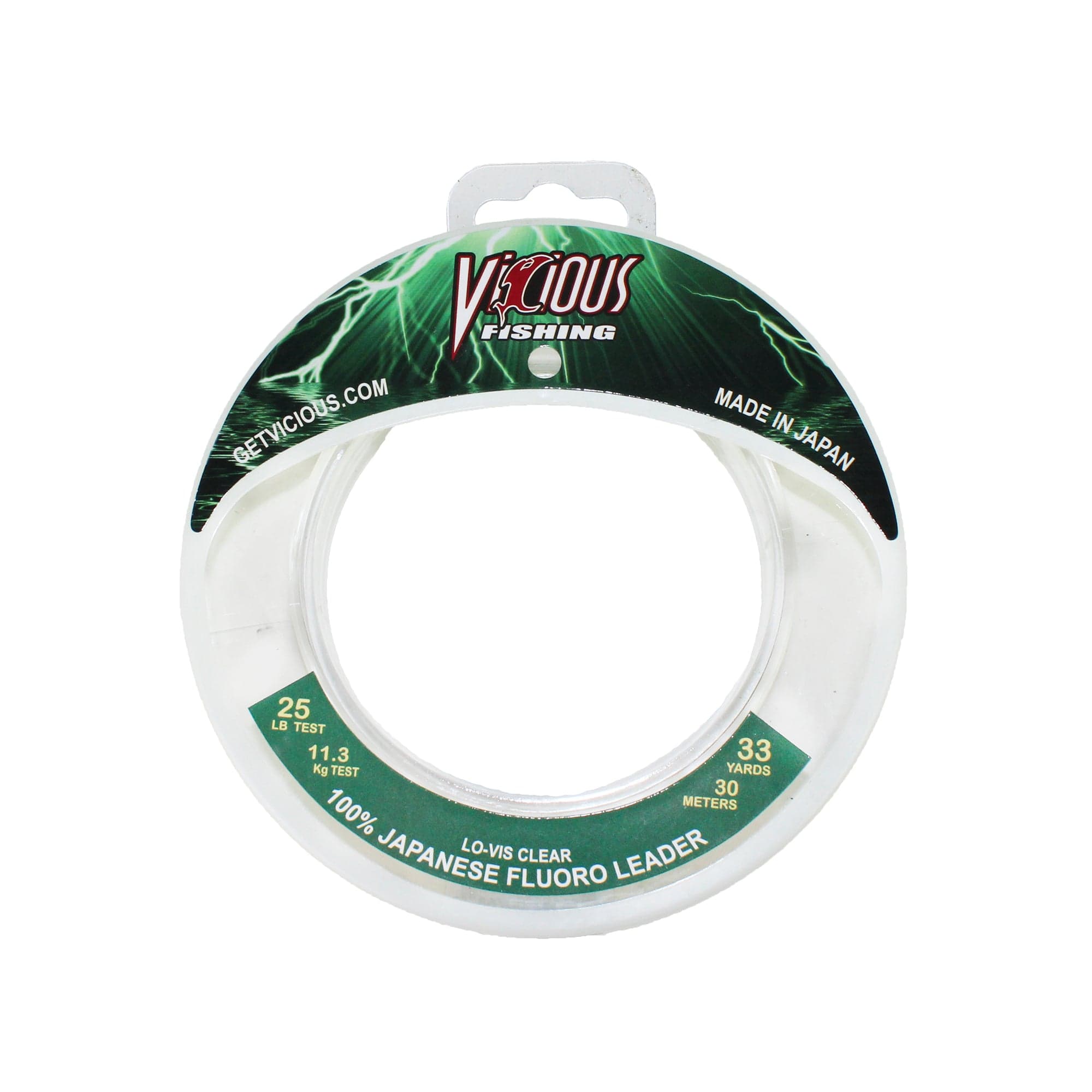 Vicious Fishing EFLWS25 25 Lb. Fluorocarbon Leader, 33 Yards, 0.19" Dia. - Clear