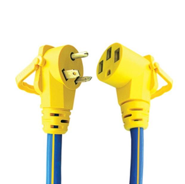 Voltec 16-00504 Male to Female RV Electrical Adapter W/ E-Zee Grip 30A-50A 3750W 10/3 STW 18"