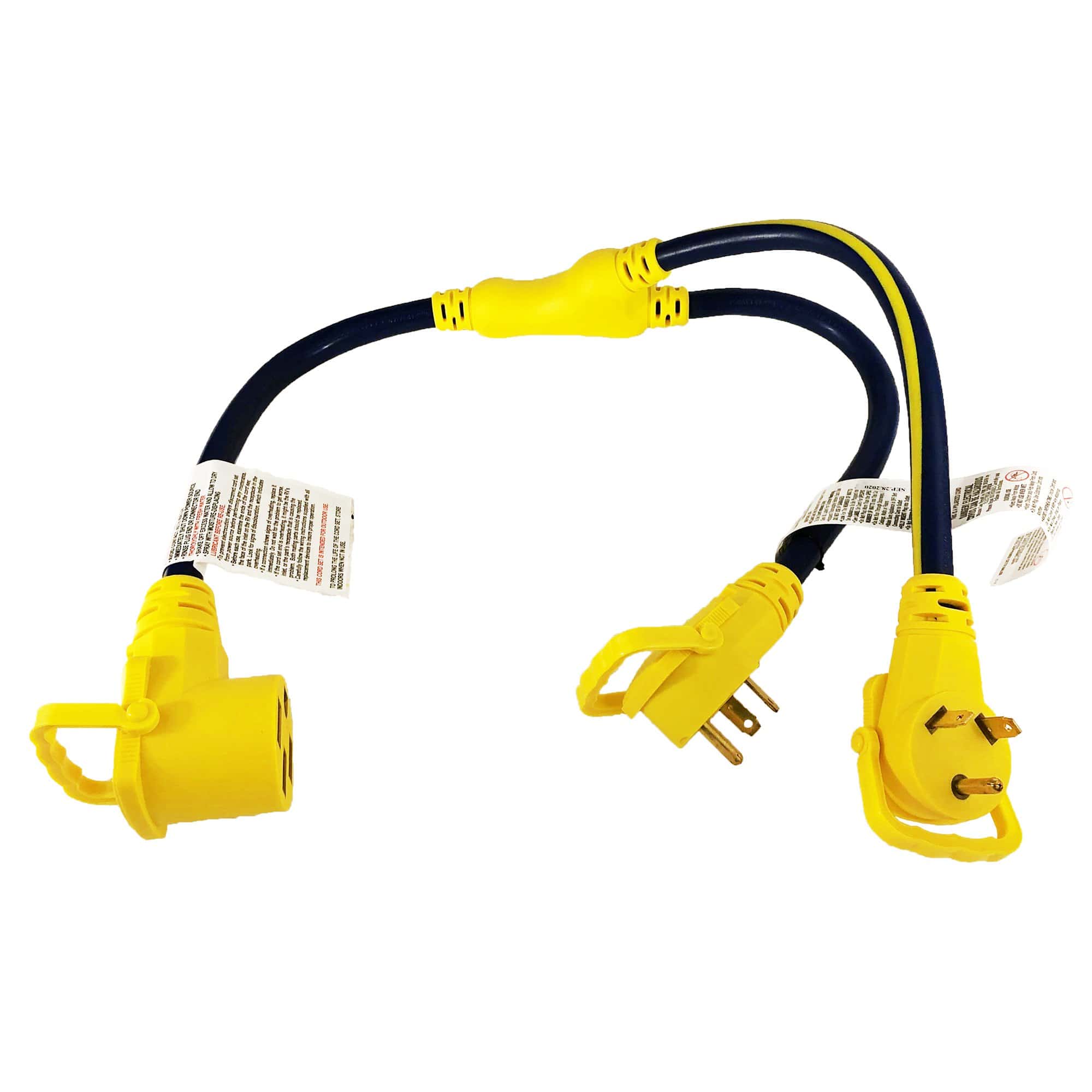 Voltec 16-00522 30A Male – 50A Female 3 Prong 2' Ezeegrip Handle Y Adapter