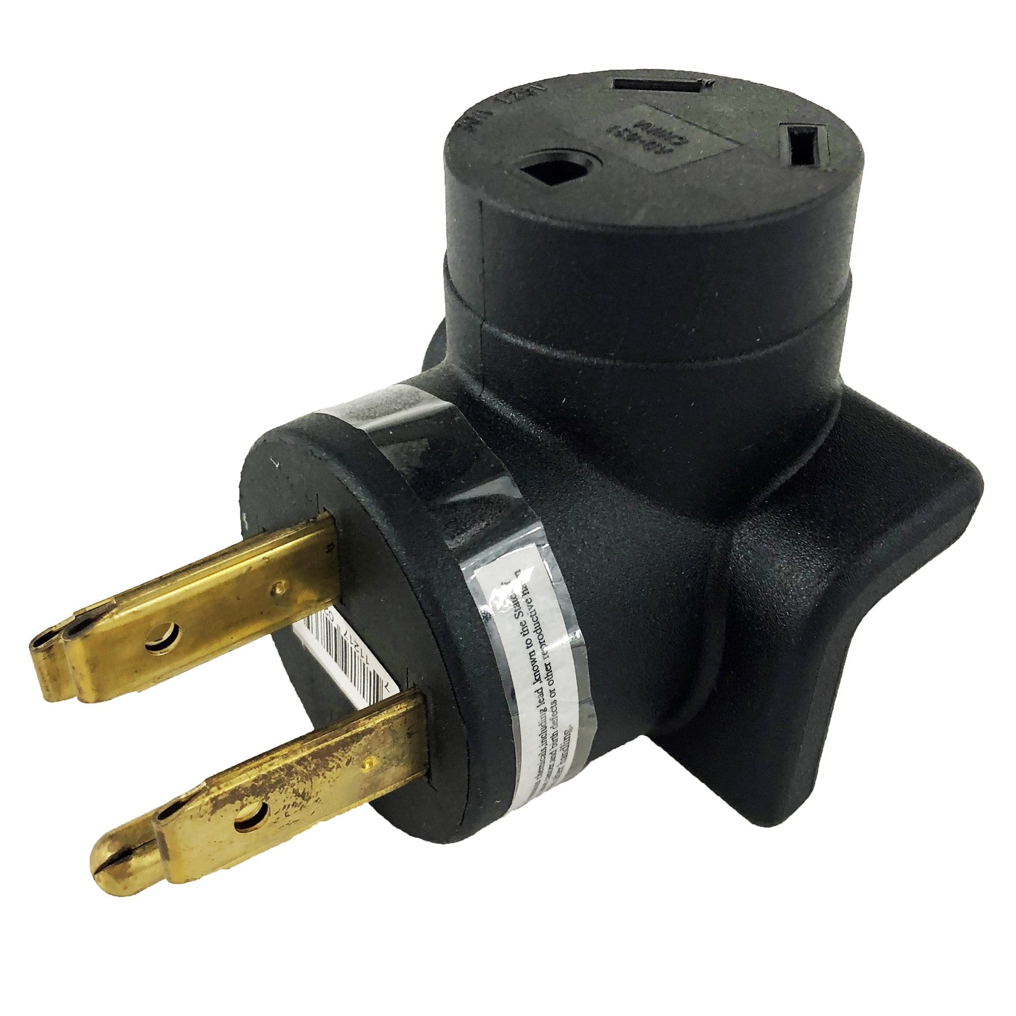 Voltec 16-00583 50-30 Amp Heavy Duty Molded Adapter 90 Degree, Black