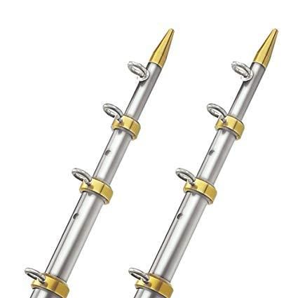 Taco OT-0541VEL15-HD Aluminum Silver and Gold 15' Tele-Outrigger