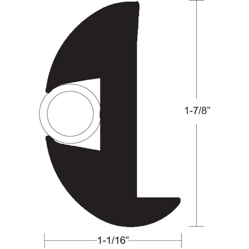 TACO V11-2423BWK70-2 Flex Vinyl Rub Rail Kit - Black w/White Insert 1-1/16"W x 1-7/8"H x 70'L