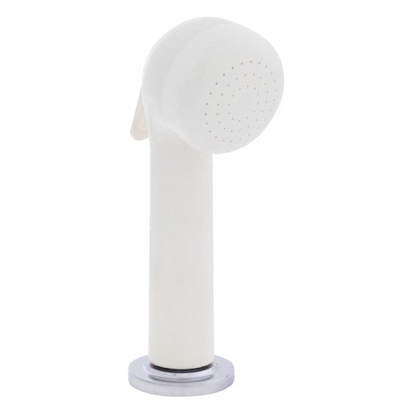 Deck-Mount Sprayer- Large Warm White Sprayer (No Hook), 6' White Rubber Hose, Low Profile Holder Ambassador Marine 134-0054-WH