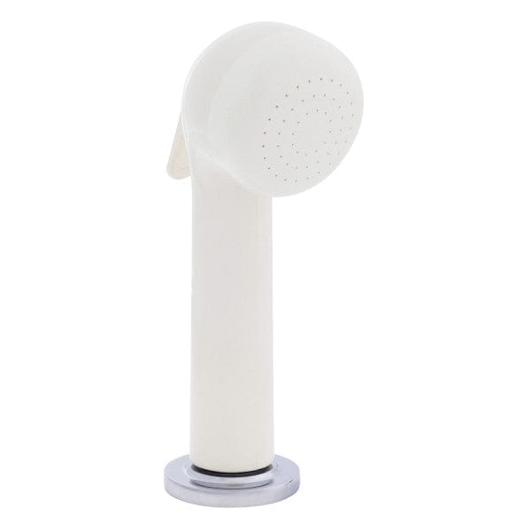 Deck-Mount Sprayer- Large Warm White Sprayer (No Hook), 10' White Rubber Hose, Low Profile Holder Ambassador Marine 134-0056-WH