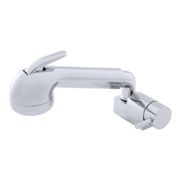 Aidack- Pull-Out Deck Tap (Cold Only) (Large Chrome Sprayer (No Hook), 6' Black Rubber Hose) (Chrome) Ambassador Marine 134-1759-CP