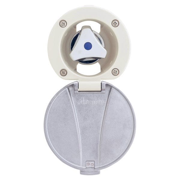 Trinidad- Recessed Control Valve (Cold Only), Warm White Cup with Stainless Steel Lid, Chrome Trinidad Handle Ambassador Marine 136-0249-CW