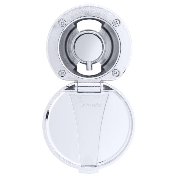 Aidack- Recessed Control Valve (Hot/Cold Mixer), Chrome Cup & Lid, Chrome Aidack Handle Ambassador Marine 136-1711-CP