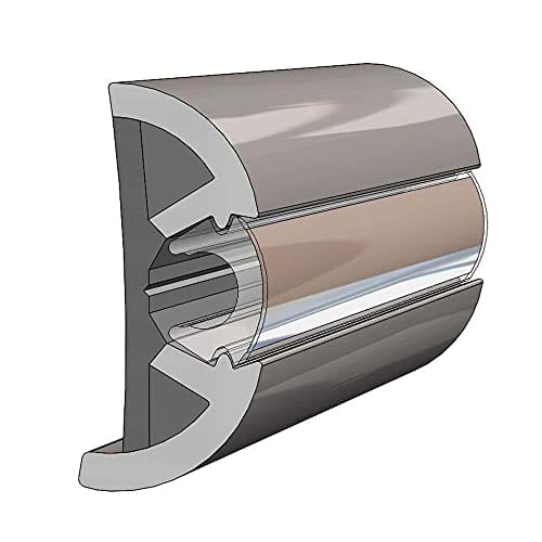 Vinyl Coextrusion Gray, W/Insert 2"X1.2"X80' V11-9990GRD80-2
