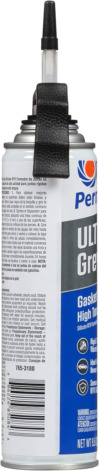 Ultra Grey Rigid High-Torque RTV Silicone Gasket Maker, 9.5 oz. - Permatex 85084