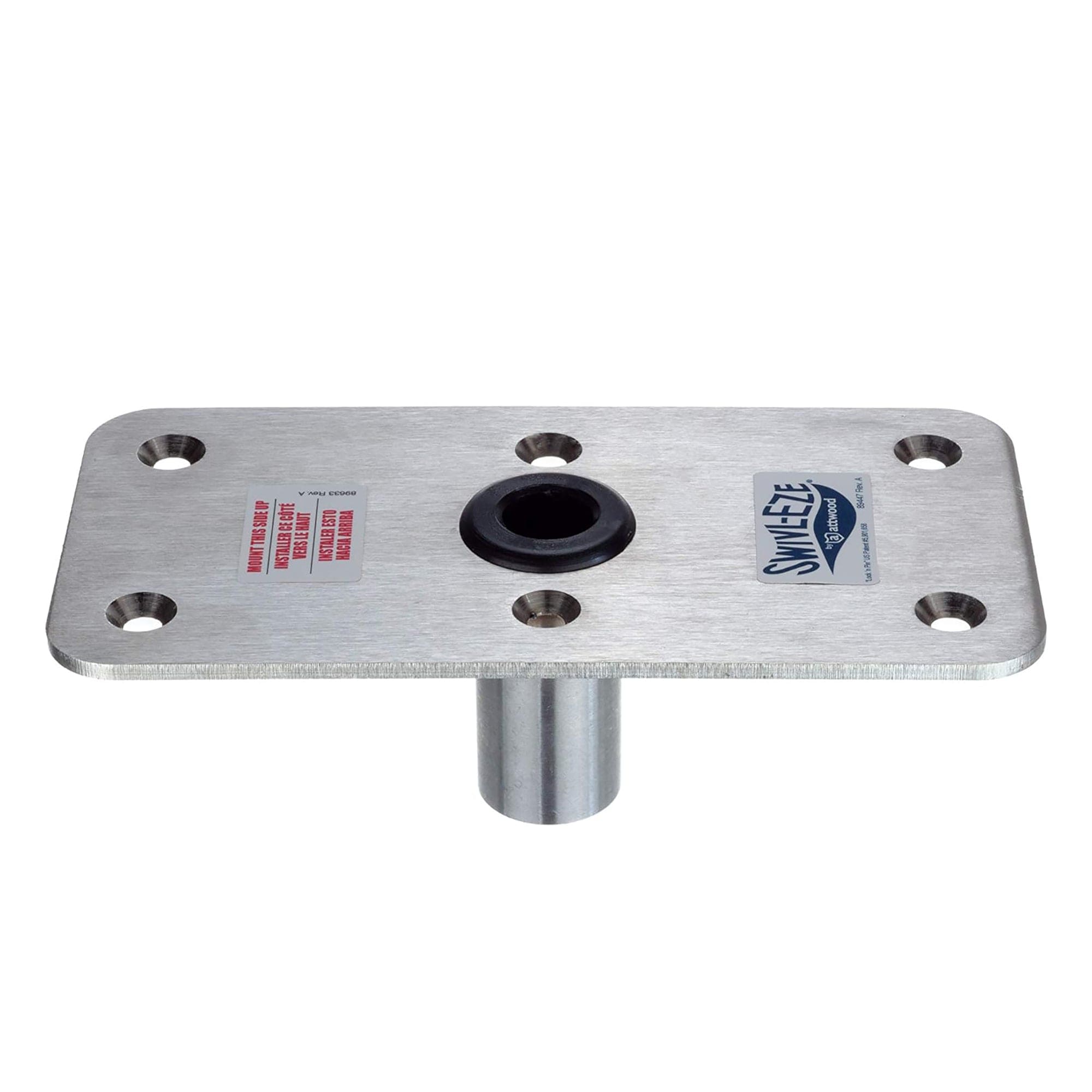 Attwood 64839 Non-Threaded Boat Seat Base 4X8, Stainless Steel