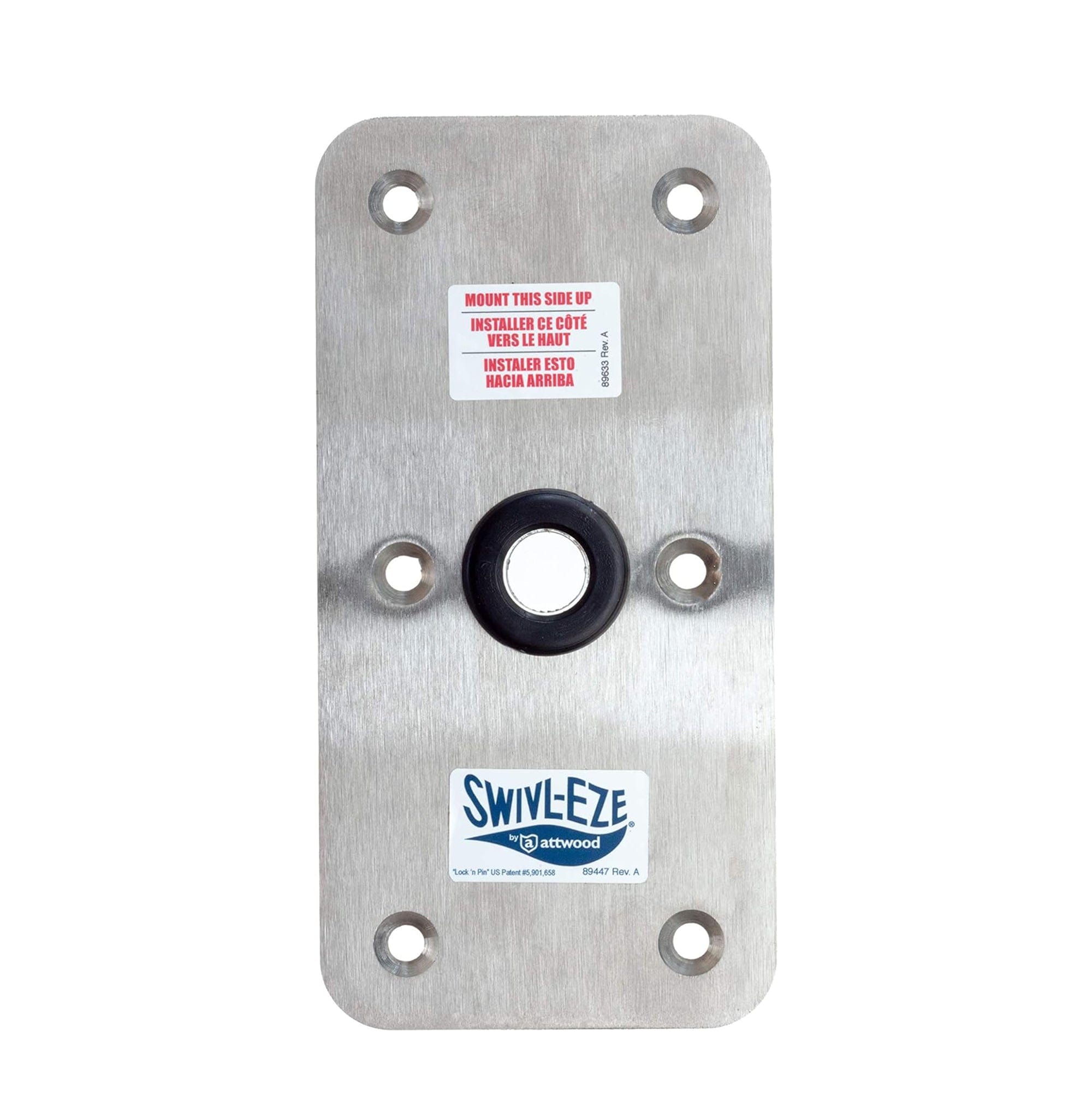 Attwood 64839 Non-Threaded Boat Seat Base 4X8, Stainless Steel