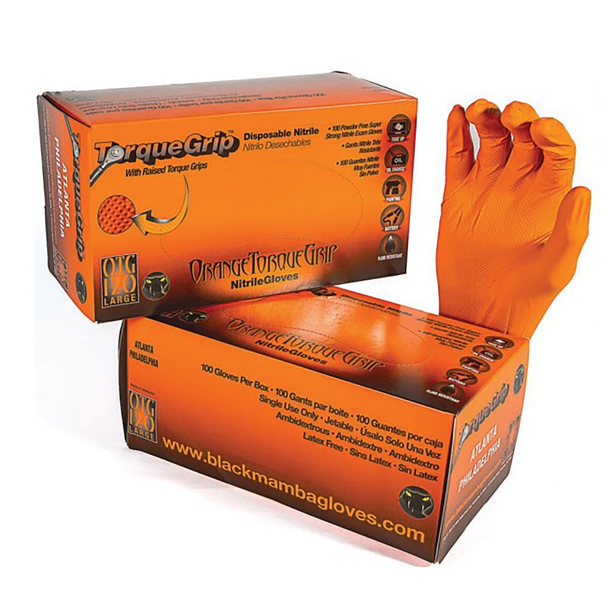 TORQUE Grip ORANGE Nitrile 8.0 XXL OTG-140