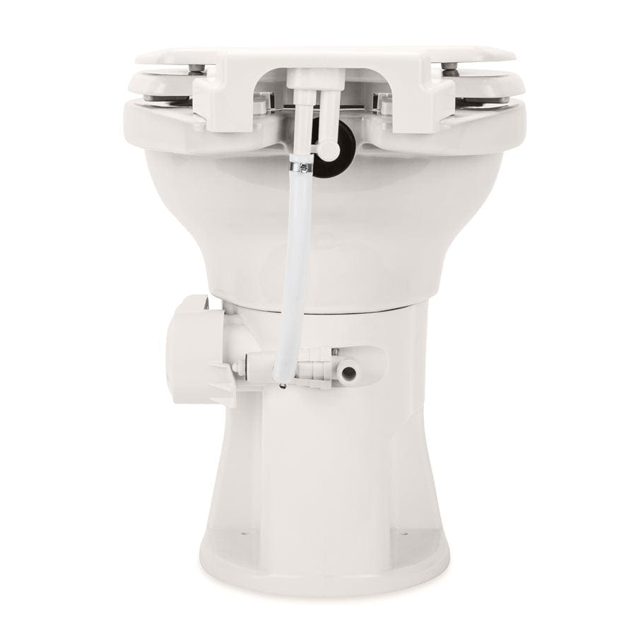 Camco 41715 Premium Ceramic RV Toilet| Gravity Flush w/ Ergonomic Design, Bone