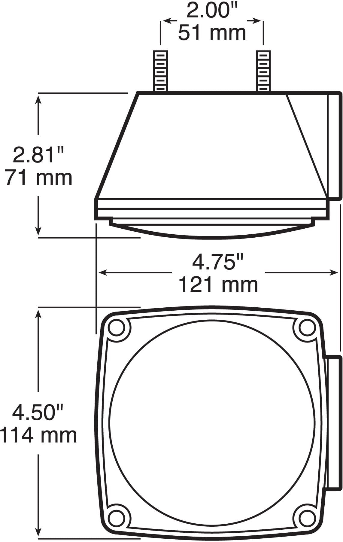 Peterson Manufacturing / Anderson Marine E441 Rectangular Surface Mount Submersible Tail Light 4.75" RH Red