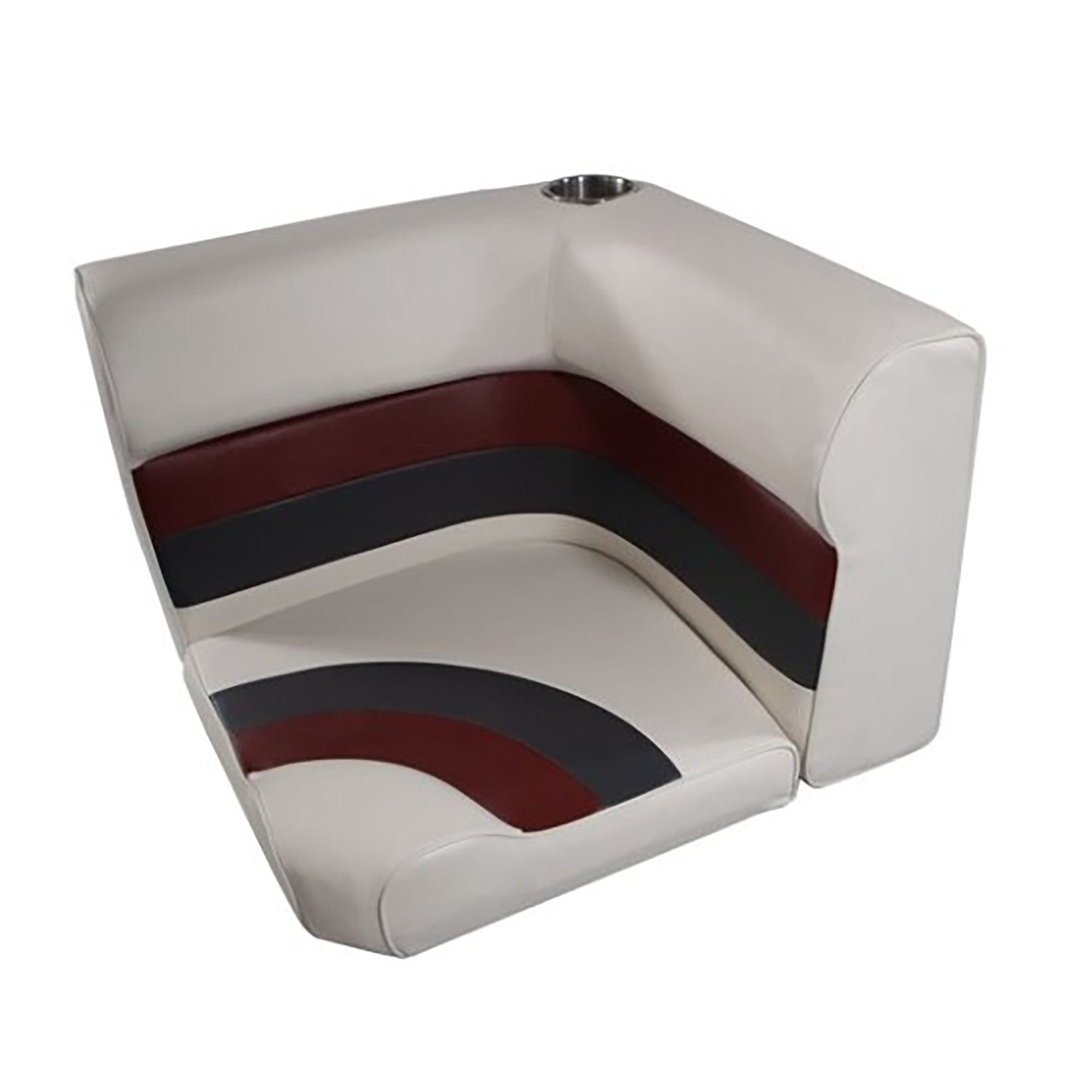 Horizon Mfg. Premium Series Pontoon Radius Corner Cushion Set Only White/Red/Charcoal 3007-AAEC